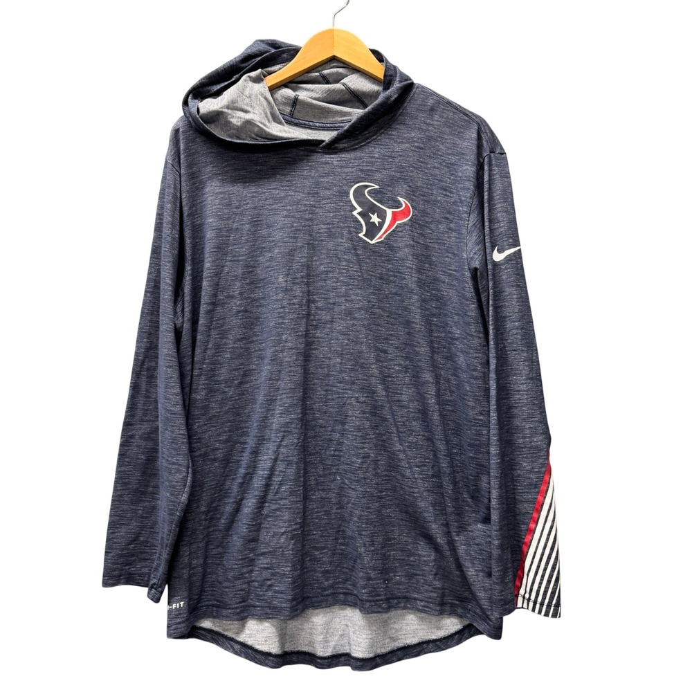 Houston Texans Hoodie Mens XL Nike DriFit Pullover Navy Blue Sportswear NFL‎